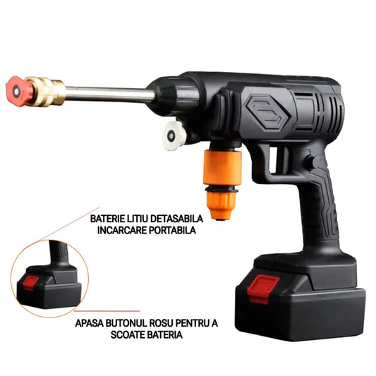 Aparat de spalat cu presiune, 25 bari, acumulator 24V, portabil, duze multifunctionale, rezervor solutie inclus