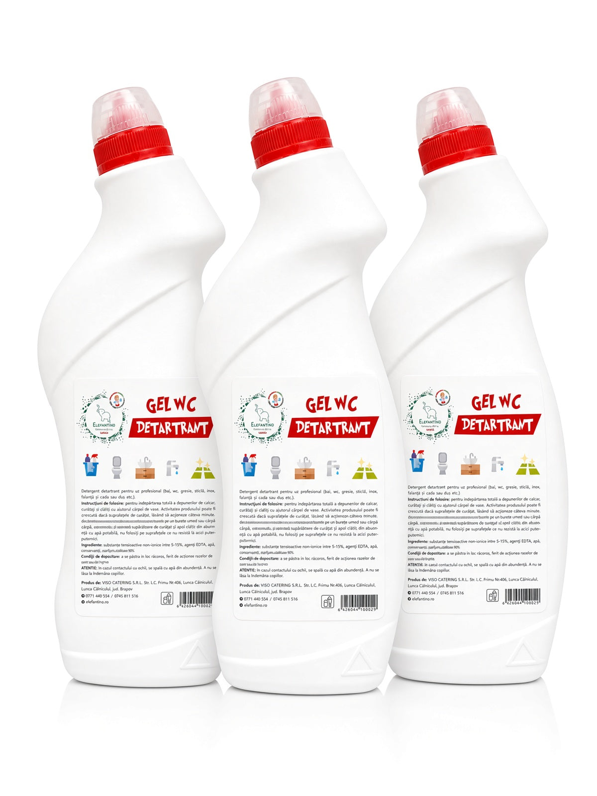 Pachet Promo 3x Gel Wc Detartrant Elefantino 750ml