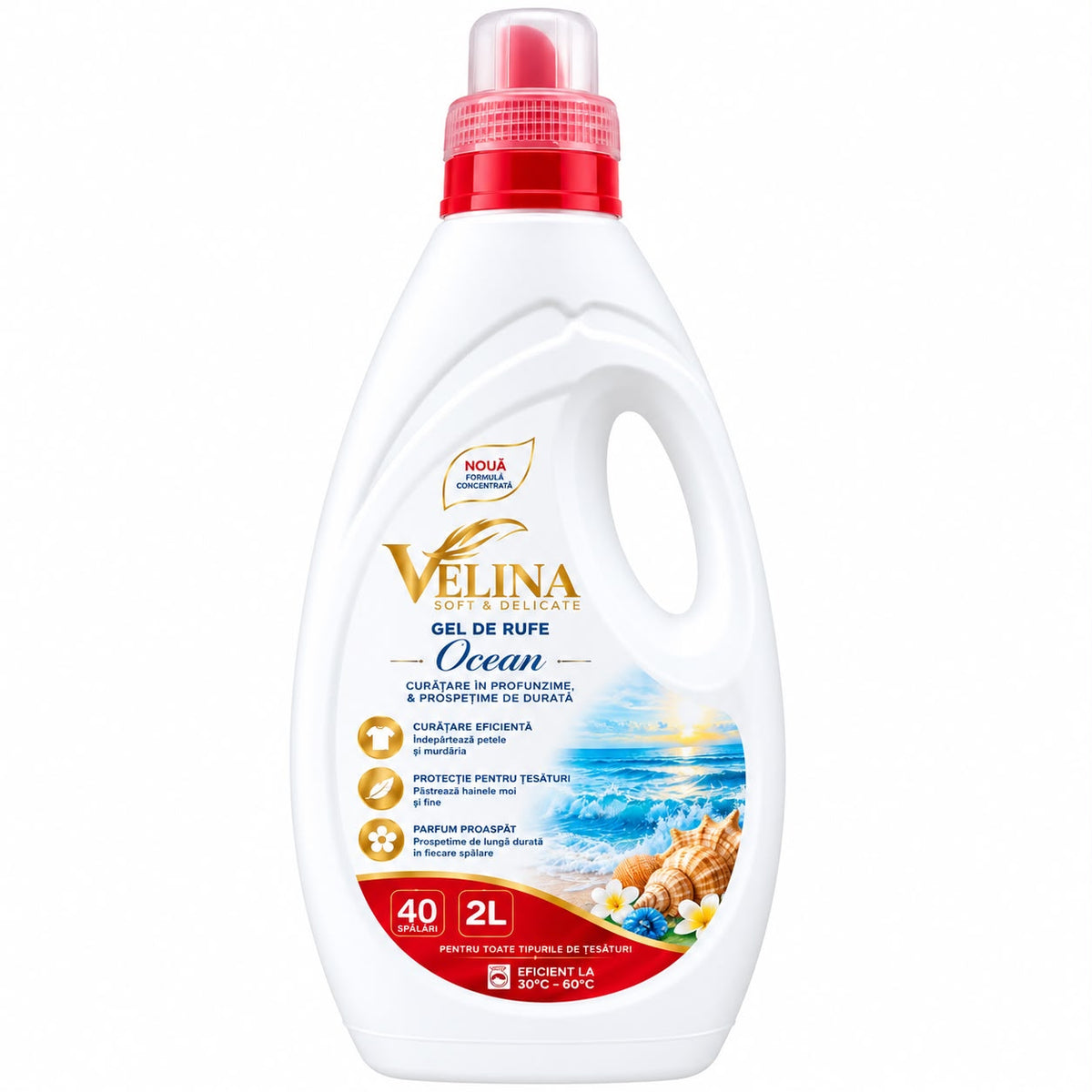 Detergent Lichid de Rufe Velina Soft & Delicate Ocean, 40 Spălări, 2L