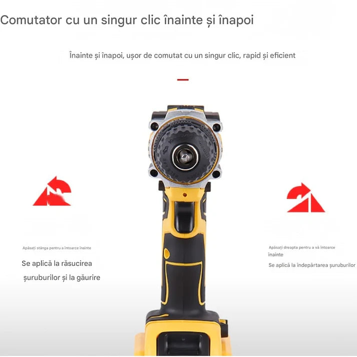 Masina de Gaurit si Insurubat 48V cu 2 Acumulatori si Set Accesorii 30 Bucati