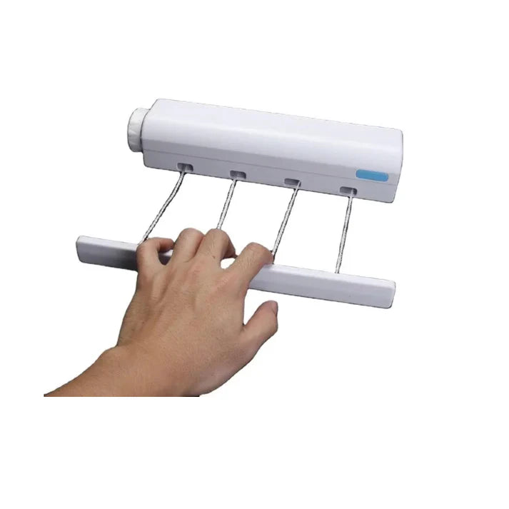 Uscator de rufe retractabil, prindere pe perete, kit montaj inclus, 4 funii x 3.2 m, alb