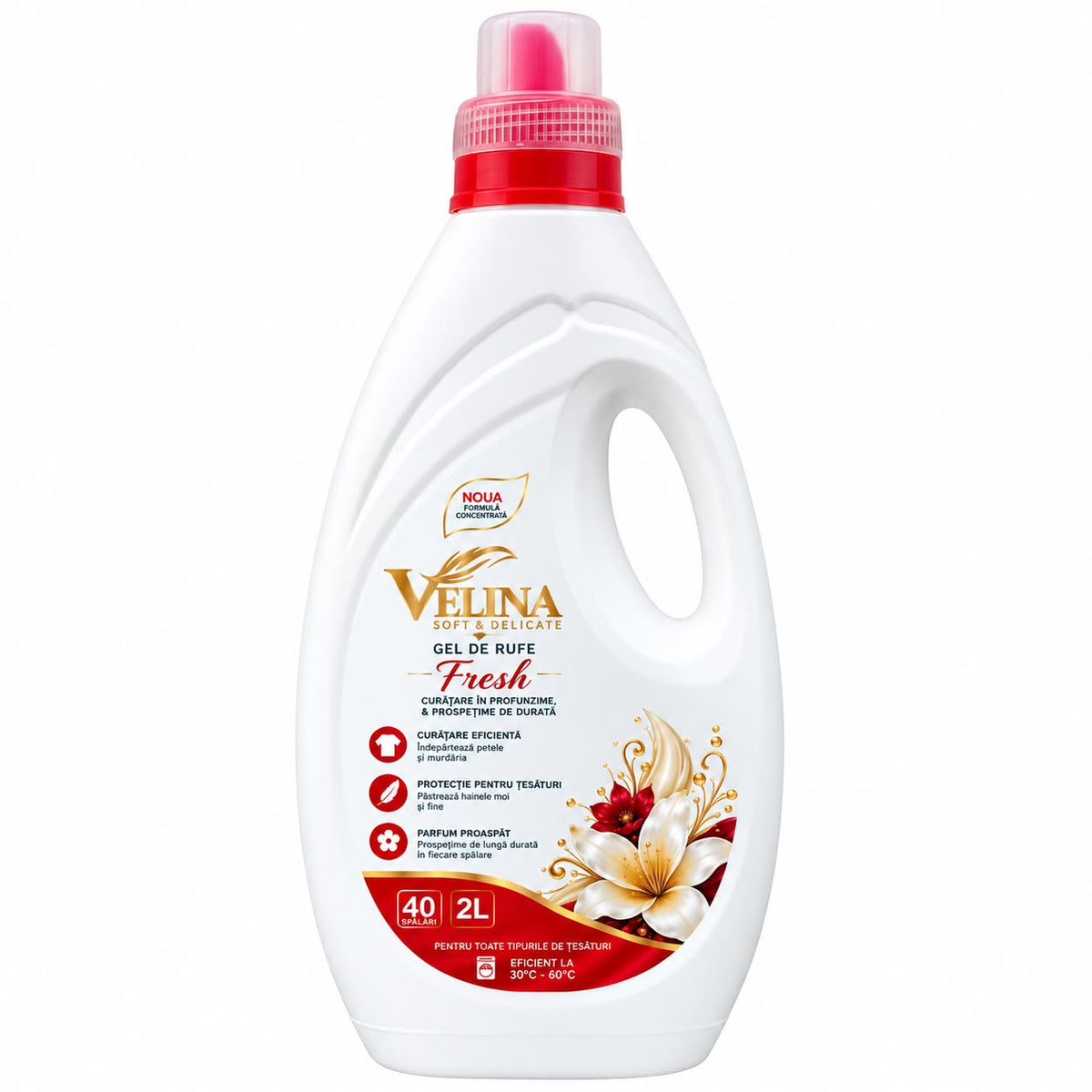 Detergent Lichid De Rufe Velina Soft & Delicate Fresh, 40 Spalari, 2L