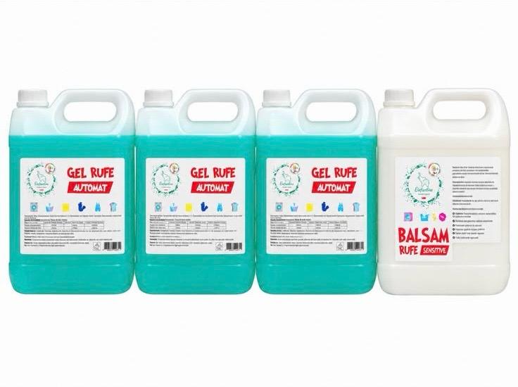 Pachet Promo Gel de Rufe Automat Elefantino 3 x 5L + Balsam de Rufe Sensitive Elefantino 5L Cadou