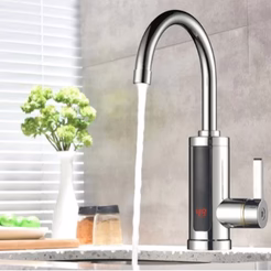 Robinet electric instant pentru incalzirea apei, cu senzor si pipa rotativa 360°